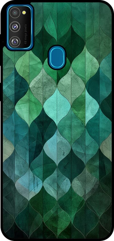 Smartphonica Telefoonhoesje Geschikt voor Samsung Galaxy M30s met groene bladeren opdruk - TPU backcover case green leaf design - Groen geschikt voor Samsung Galaxy M30s