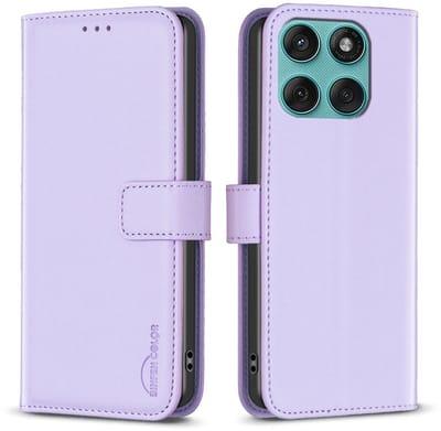 BINFEN Hoesje - Geschikt voor Motorola Edge 60 / Edge 60 Fusion Hoesje - BINFEN Color Book Case - Lavendel