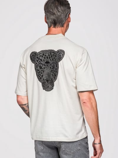 OMBRE T-shirt - Loose Fit - Katoen - Korte Mouw Gebroken Wit S