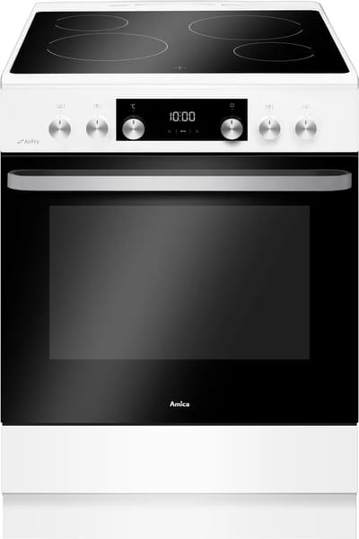 Amica Vitrokeramisch Fornuis met Airfry ACV7005RB - 60 cm B - 77 L - 4 pitten - Katalyse - Telescopische rails - Klasse A - Wit