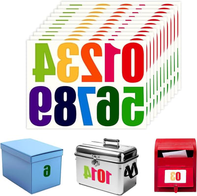 Allecto Plus - Waterdichte Reflecterende Vinyl Nummerstickers 10 cm - 100 stuks - Postbus Residentie - Zelfklevend - Nummerstickers 0-9 - Brievenbus Cijferstickers