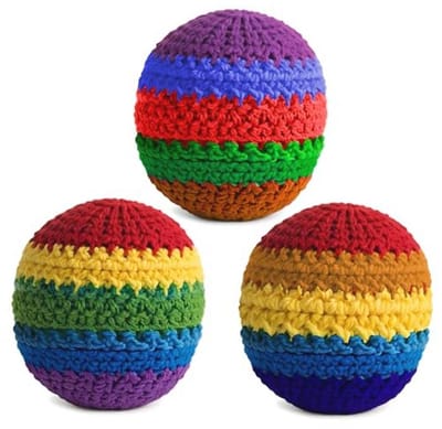 Set van 3 Gehaakte Juggling Ballen met Draagtas - Veelzijdige Kleurrijke Oefenballen