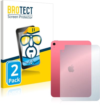 BROTECT - Screenprotector voor Apple iPad 10.9" WiFi 2022 (Achterkant, 10. Gen.) - Folie Beschermfolie transparant 2 Stuks