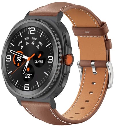 Leren bandje - geschikt voor Samsung Galaxy Watch 8 (40mm) / Galaxy Watch 8 (44mm) / Galaxy Watch 8 Classic - band van leer rvs gesp - bruin