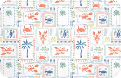 Badmat 80x50 cm - Antislip - Zee - Zomer - Krab - Patroon - Badmatten voor badkamer - Badkamermat - Douchemat - Badkamer mat