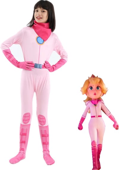Joya Kids® Princess verkleed pak voor kinderen | Verkleedjurk Meisje Prinses | Halloween kostuum | Mario Kart thema | Carnaval kleding | prinsessen kostuum Jump Suit | Maat 100