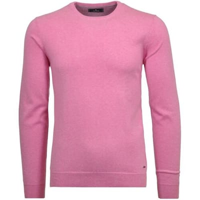 Ragman Trui Supersoft Knit Pullover Knitted Elbow Patches Rosé / male