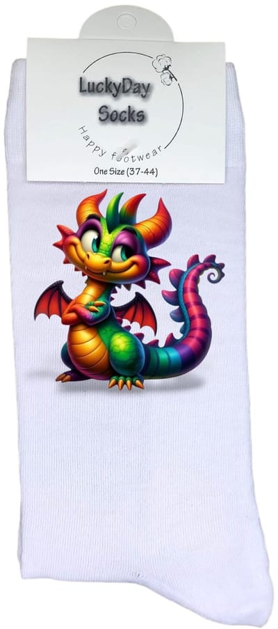 Luckyday Socks - Unisex sokken - Draak - cadeau sokken - Maat 37-44