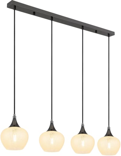 Globo - hanglamp - MAXY - wit - glas - grote eettafellamp - E27 - 15548-4HK