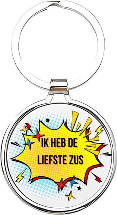 Akyol - Ik heb de liefste zus Sleutelhanger - zus - De liefste zus - Zus sleutelhanger - Zussen sleutelhanger - Sleutelhanger zus - Familie sleutelhanger - verjaardagscadeautje - Zus cadeau - Sister - zusje - 4 x 7,5 CM