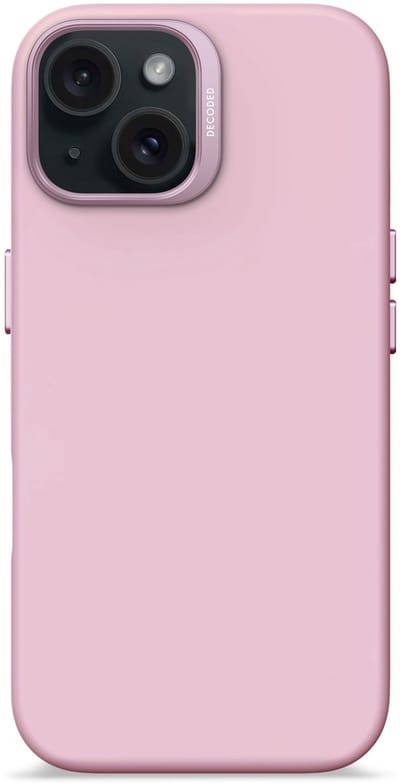 DECODED Siliconen Hoesje Geschikt voor iPhone 15, 14 en 13 - Premium Soft-Touch Materiaal - Antibacteriële Coating - Geschikt voor MagSafe - Lilac Paars