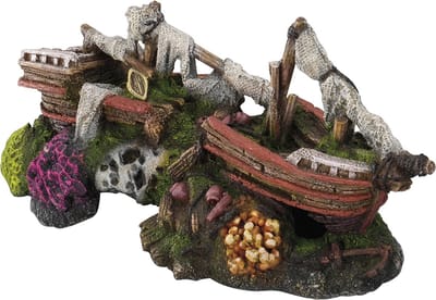 Aqua Della - Aquariumdecoratie - Vissen - Gezonken Schip 2 25x10,5x11,5cm - 1st