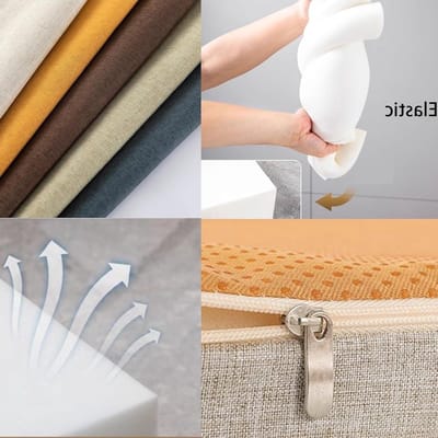 Bankkussen Uitneembaar - Waterdicht Stoelkussen - Buiten Zitten - Antislip Bodem - 140x30cm - Beige