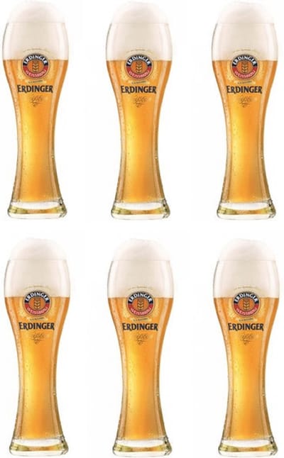 Erdinger Weizen Bierglazen - 33cl - 6 stuks