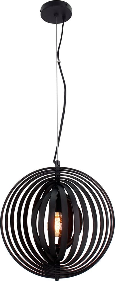 Chericoni Ring Hanglamp - 1-lichts - Ø 50 cm - Zwart metaal - Verstelbare Ringen