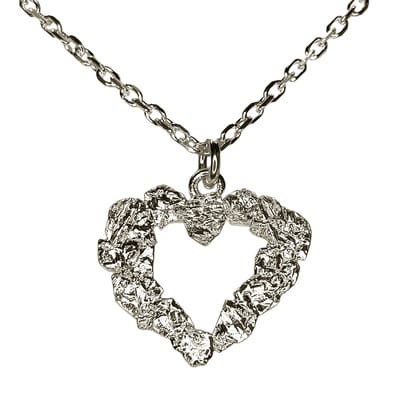 AuBor ®. Hanger. Zilver. Hartvormig kruiend ijs. Groot