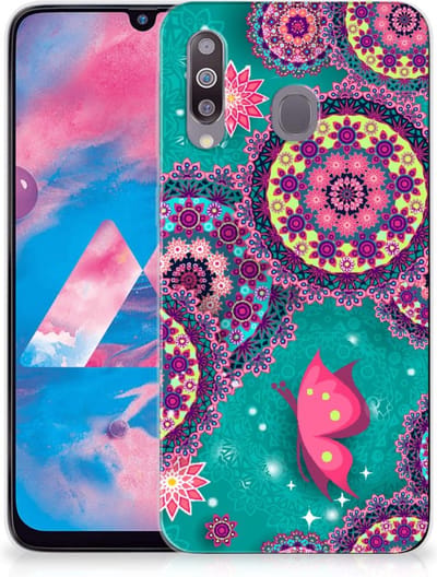 Samsung Galaxy M30 Hoesje maken Cirkels en Vlinders