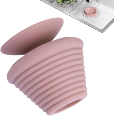 Afvoerstop Gootsteen - Aftapplug Douche - Voorkomt Verstoppingen - Met Zuignap - 5 x 5 cm - Roze