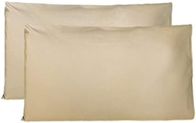 kussenslopen 100% Pure katoen 50X70 CM, Set van 2 Bed Kussen Stoffen Gemaakt in Italië - Beige