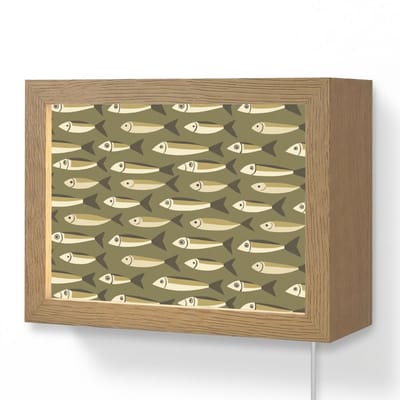 Wandlamp 20x15 cm - Oplaadbaar - Vis - Patroon - Groen - Wandlampen binnen woonkamer - Slaapkamer lamp met kabel - Decoratieve nachtlamp - Vloerlamp snoer