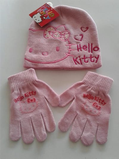 Hello Kitty - winterset - Muts & Handschoenen - Roze - 52 cm - 100% Acryl