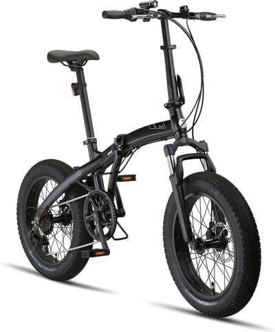 Pacto One Vouwfiets Zwart Shimano 6v Plooifiets Fatbike 20 inch Aluminium Phatbike Voorvorkvering