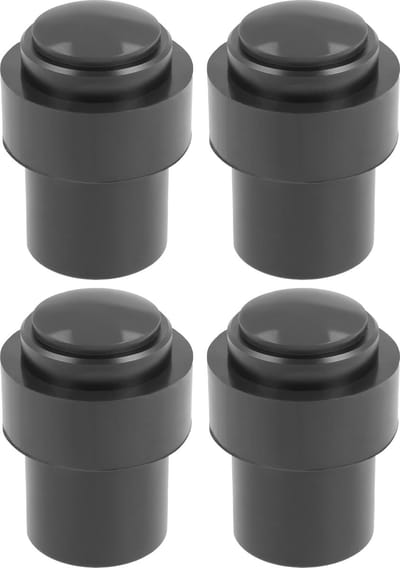 AMIG Deurstopper/deurbuffer - 4x - D30mm - inclusief schroeven - mat zwart