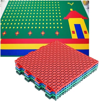 Modulaire Vloertegels - In elkaar grijpende Tegels - Sportvloer Creëren - Weerbestendig Ontwerp - 25 cm - Rood