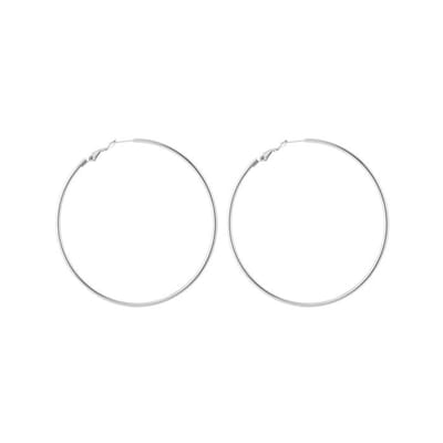 Bijoutheek Oorringen Hoop 2mm Dik 7cm Zilverkleurig