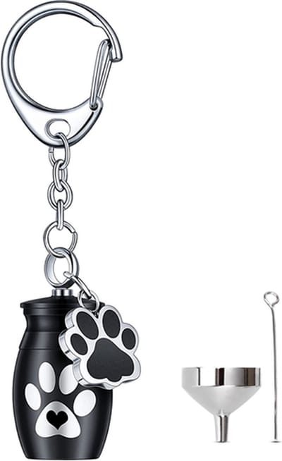 Luxe Sleutelhanger voor As - Urn Sleutelhanger - Voor Honden - Assieraad - As Ketting - Gedenksieraad - Urn - As hanger - Incl. As vuller en Opbergzakje - Dog Paw
