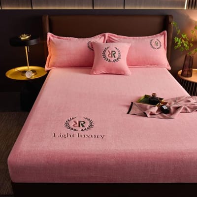 Zacht Pluche Hoeslaken Effen Flanel Elastiek Hoeslaken Matrasbeschermer Hoes Fluweel Sprei Matrashoes 90x200cm black