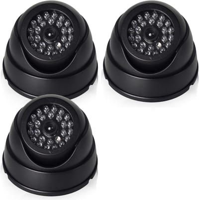 Dummy Camera Set - Nep Beveiligingscamera - Afschrikken Inbrekers - Knipperende LED - 2 stuks - Zwart