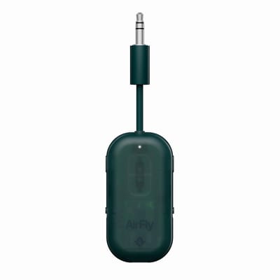 Twelve South AirFly Pro 2 – Geniet van In-Flight Entertainment met Draadloze Hoofdtelefoons – Koppel Twee Sets Draadloze Hoofdtelefoons voor Gedeeld Luisteren – Meer dan 25 Uur Batterijduur - Groen