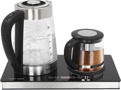 Elektrisch Waterkokers - Thee Waterkoker - Snel Water Koken - Dubbele Ketel Functie - 3.5 Liter - Zwart Transparant