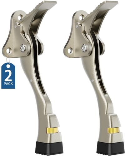 Thijox - Deurstoppers binnen 2 stuks kickdown deurstoppers met one-touch verstelbare hoogte 10,5 cm, robuuste deurwig met rubberen punt voor vloeren,
