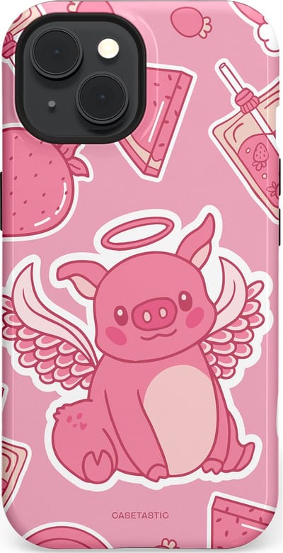 Casetastic Hoesje Geschikt voor Apple iPhone 15 Magsafe - Stijlvolle Beschermende Duo-layer Case - Varken vleugels