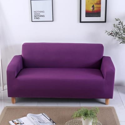 Effen Bankhoes Elastische Bankhoes Strakke Wrap All-Inclusive Modulaire Bank Hoekhoes Hoezen Voor Meubels 1 /2 /3 /4 Zitplaatsen 1-Seat 90-140cm paars