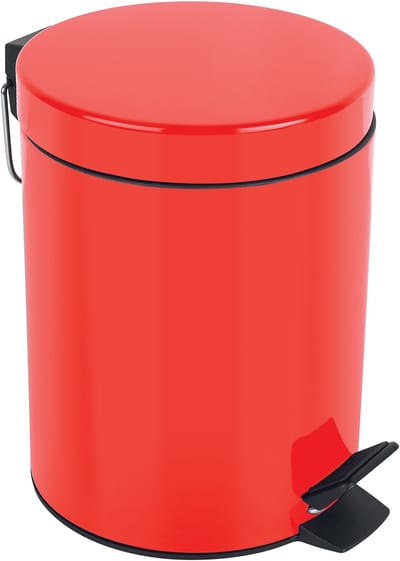 spirella Pedaalemmer 3L - SYDNEY - Prullenbak Badkamer - Staal - Rood