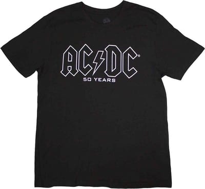 AC/DC - Logo History Heren T-shirt - S - Zwart
