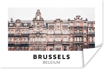 Poster België - Brussel - Huizen - 180x120 cm XXL