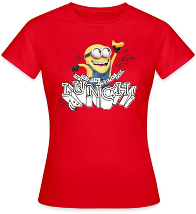 Minions Met Banaan Mijn Favoriete Thema Is Lunch T-Shirt Dames