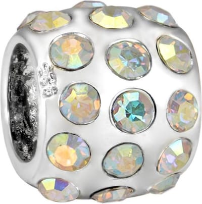 Quiges - 925 - Zilveren - Bedels -Sterling zilver - Beads - Zirkonia Kraal Charm - Geschikt – voor - alle bekende merken - Armband Z630