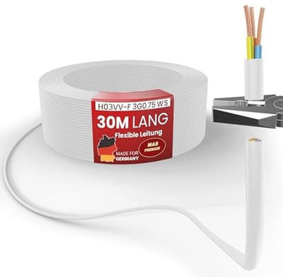 Kunststof Slangkabel H03VV-F 3G0,75 - Flexibele Toestelkabel van 5 tot 100 m