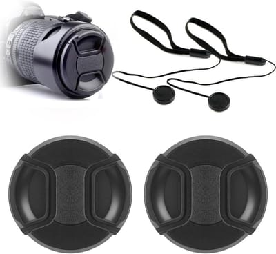 Camera Lens Cap 52 mm - Universele Lensdeksel voor Nikon, Canon, Sony en meer - Set van 2 Stuks, Bescherming voor Fotografie en Videografie