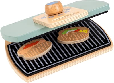 Educo Grillrooster Speelgoed keuken accessoires - 25x19x10cm - Speelgoed keukengerei - Houten speelgoed - Incl. 2 Sandwiches - Vanaf 3 jaar