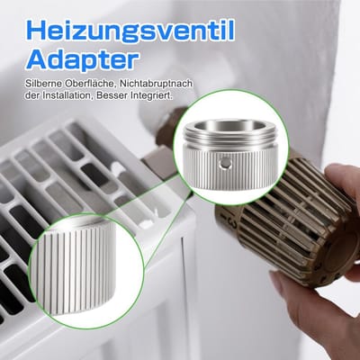 4x Roestvrijstalen Adapter voor Radiatorkraan M30x1.5 - Universele Verwarmingsventiel Adapter Set