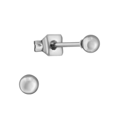 Aramat Jewels | Oorbellen | Bolletjes oorbellen – zilverkleur – 3mm | | | |3mm | Staal | Kinderen, Volwassenen | Verkleurd niet