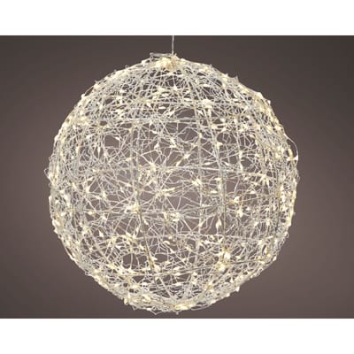 Lumineo Metalen LED Frame Bol 28 cm Zilver