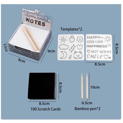 1 Ensemble Papier à Gratter Arc-en-ciel Mini Éclatant Laser Notes à Gratter Cartes Dessin Animé Art à Gratter Carte Peinture Enfants DIY Dessin Jouets St Utilisation Pratique