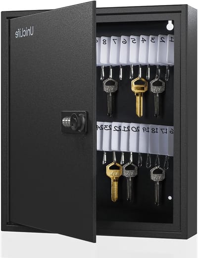 Key Organizer met 60 Sleutels en Combinatielock, Wandmontage Sleutelkluis met Code, Digitale Beveiligingsbox voor Sleutels en Accessoires